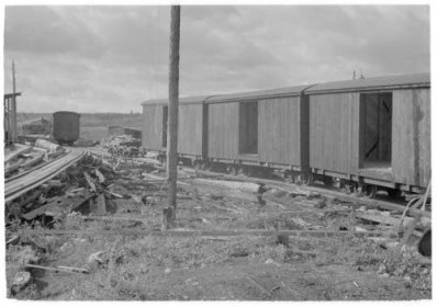 Rovskoje Syväri_08  Junanvaunujen rakennustyömaa Rovskojessa_SA-kuva 12-9-1942
