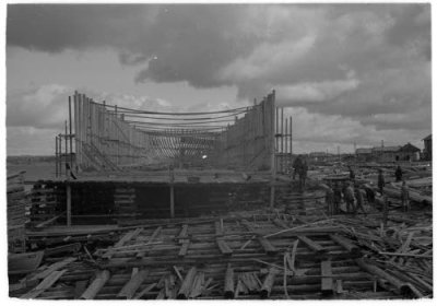 Rovskoje Syväri_07 Rovskojen proomunrakennustelakka_SA-kuva 12-9-1942