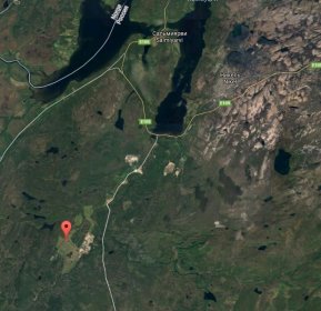 Salmijärvi kuva 1 Salmijärven lentokentän sijainti