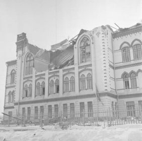 Lyseo Sortavala_06 Lyseo Talvisodan erään pommituksen jälkiä_SA-kuva 4-2-1940