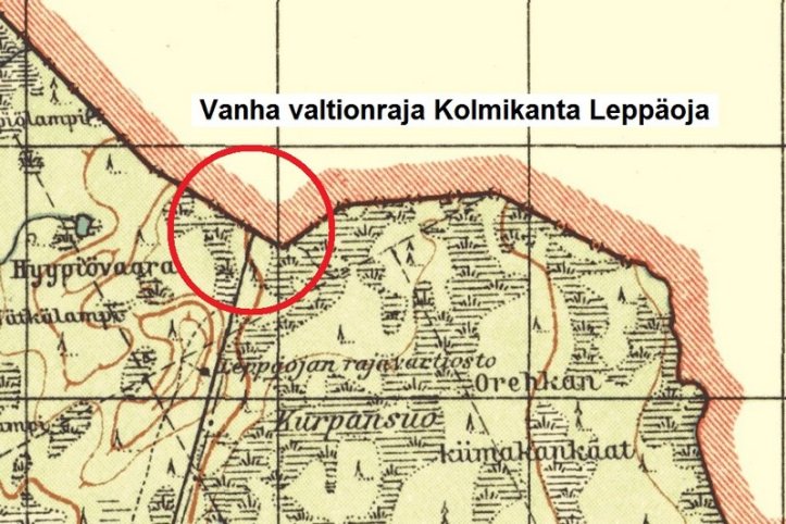 Vanha valtionraja Kolmikanta Leppäoja Suojärvi