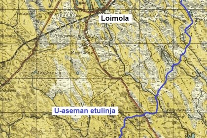 Loimola kaakko_07 Yleiskartta, U-aseman etulinjan kulku