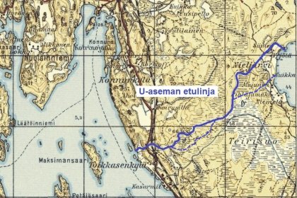 U-asema Nietjärvi_11 Yleiskartta, etulinja  välillä Nietjärvi - Laatokan ranta