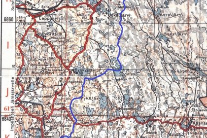 U-asema Lemetin lohko_10 Yleiskartta, U-aseman etulinjan kulku välillä Uuksujärvi - Nietjärvi