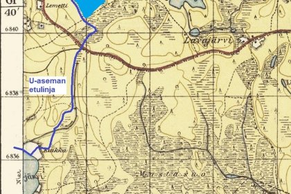 U-asema Lemetin lohko_08 Yleiskartta, etulinja välillä Karttasuo - Nietjärvi