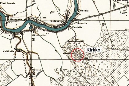 Pyhän Marian kirkko_04 Kirkon paikka peruskartalla