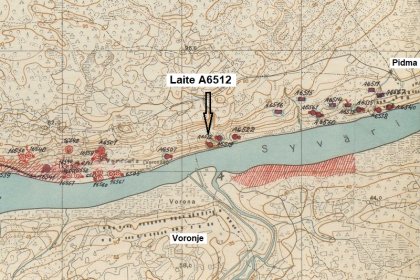 Laite A6512 (Pidma) Syväri_04 Sijaintikartta_Koko Syvärin pohjoisranta linnoitettiin erityisen tehokkaasti Jatkosodan aikana