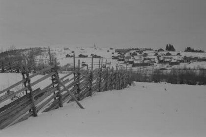 Jouhivaara Seesjärvi Aunus_01 Näkymä lännestä kylään joulukuussa 1941_SA-kuva 1-12-1941