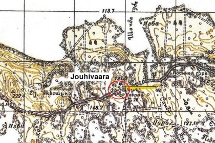 Jouhivaara Seesjärvi Aunus_07 Jouhivaara venäläisellä topografisella kartalla