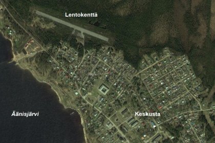 Pälmän taajama_01 Taajama ja lentokenttä satelliittikuvalla