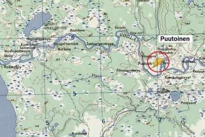 Puutoinen_04 Vodla-joki kiemurtelee Puutoisen eteläpuolitse kohti länttä ja Äänisjärveä