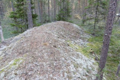 Venäläinen sotilaslentokenttä Salmi_06 Sirpalesuojan penger kentän kaakkoispäässä_Kuva E Naukkarinen syyskuu 2017