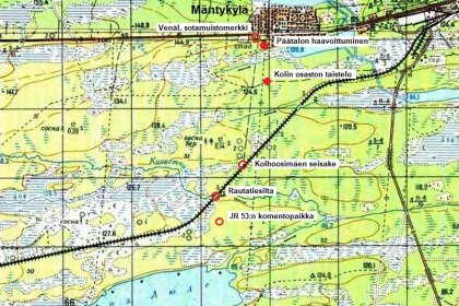 JR 53 komentopaikka Kapustnajajoki Kiestinki_08 Eräitä sotahistoriapaikkoja