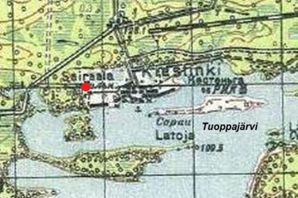 Kiestingin kenttäsairaala Viena_07 Sairaalan sijainti sodanaikaisella kartalla