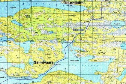 JR 12 etulinja Lohivaara Viena_06 Etulinjan pääpiirteinen kulku välillä Lohilahti - Lammaslahti