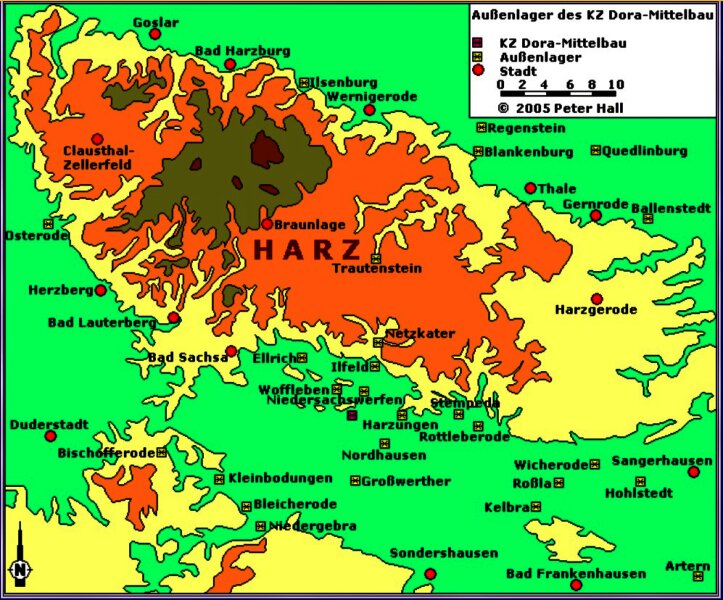 Mittelbau-Dora keskitysleiri ja V-2 tehdas Harz vuoristo